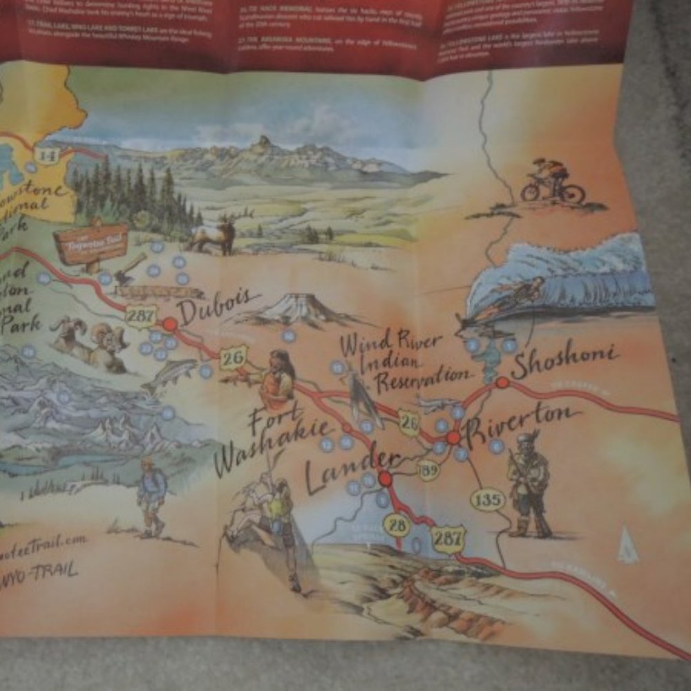 Yellowstone National Park Togwotee Trail Brochure Map + Sticker Souvenir